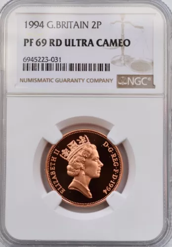 1994 2p Two Pence NGC PF69 RD Proof Great Britain