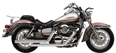 Cobra Dragsters Exhaust System for 96-08 Kawasaki VN1500 Vulcan - Chrome - 4619T