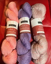 Louet MERLIN 70% merino/30% linen Yarn - 3 colors