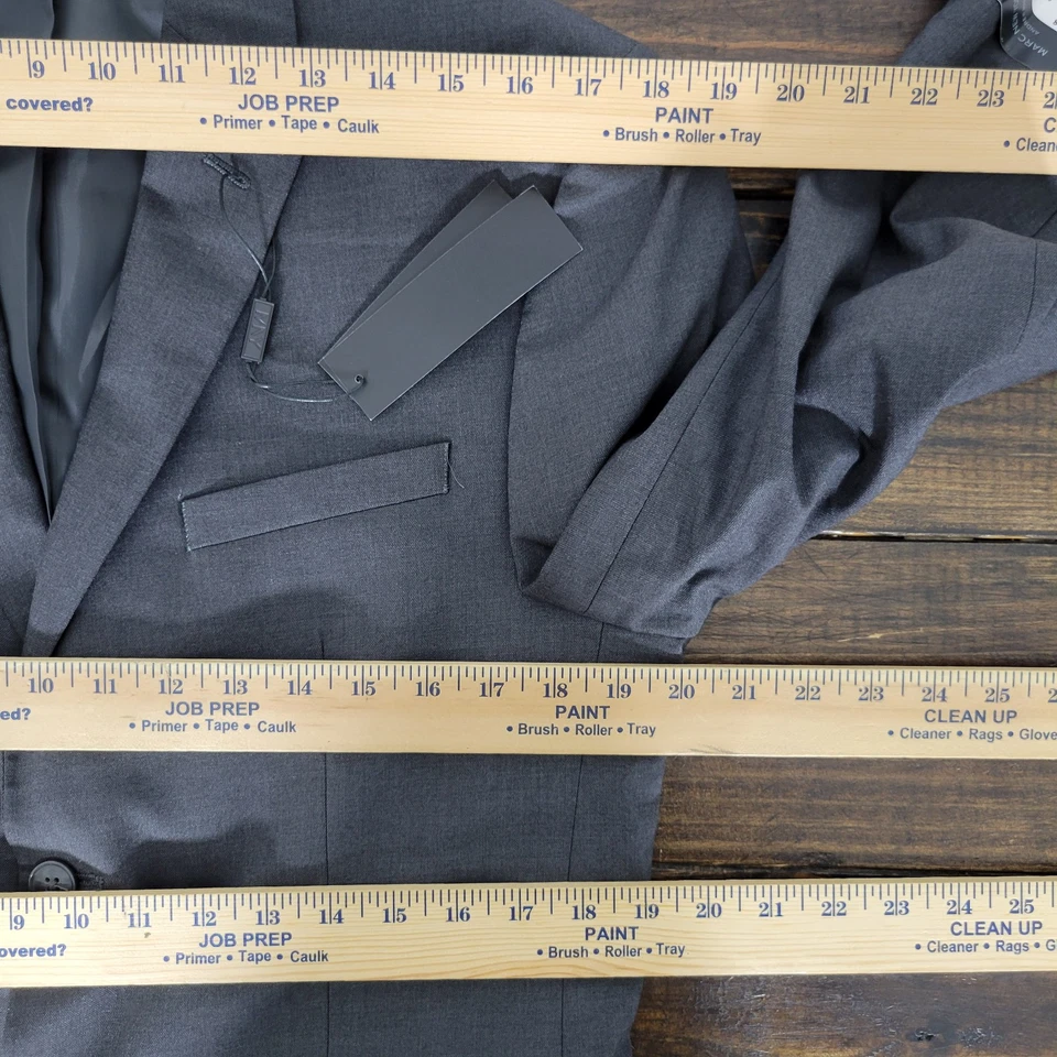 Andrew Marc CASSELMAN 男式运动外套西装外套双扣灰色聚乙烯混纺 38S 全新 — 第 4/4 张图片