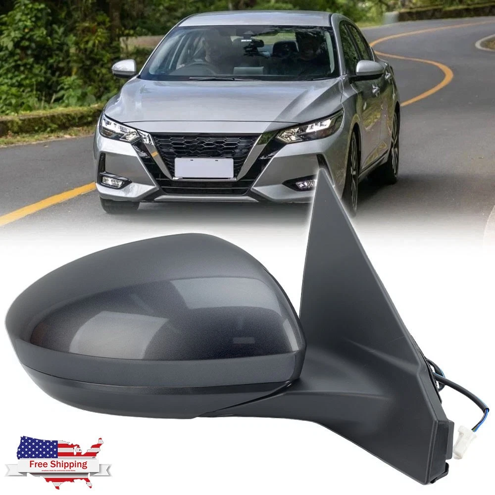 Right Side Power Mirror Manual Fold Metallic Gray For 2020-2025 Nissan Sentra