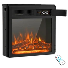 18" Electric Fireplace Heater 5100 BTU Freestanding Heater w/ 750 & 1500W Power