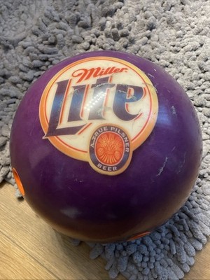 Miller Lite/Chicago Bears Bowling Ball , 15 Lbs, Purple, Drilled Holes