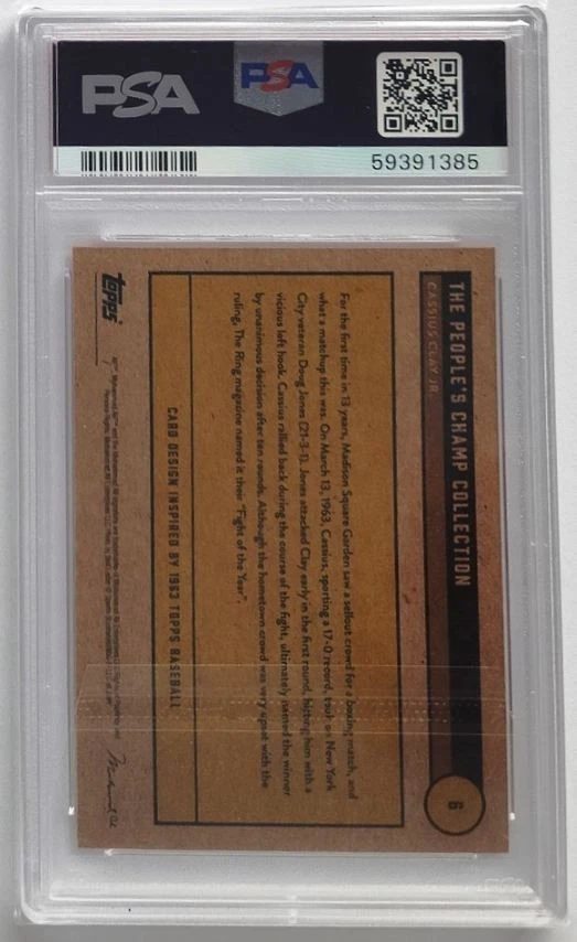2021 Topps Muhammad Ali Cassius Clay The Peoples Champ #6 PSA 10 - Image 2 of 2