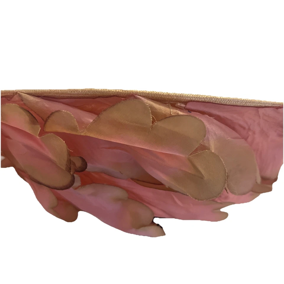 Vintage Mr John Classic Hat of New York & Paris Pink Petal Woven Straw 22” - Image 4 of 4