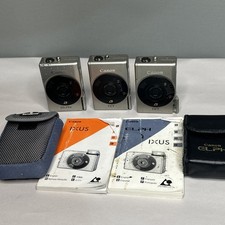 Canon IXUS ELPH Compact 35mm Film Cameras Lot of 3 w/ Cases  Manuals As-Is