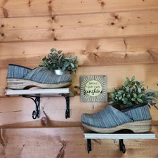 Dansko Jute Pro Clog Rainbow Artisan Weave Leather Wood Nursing Work Sz 41/10.5