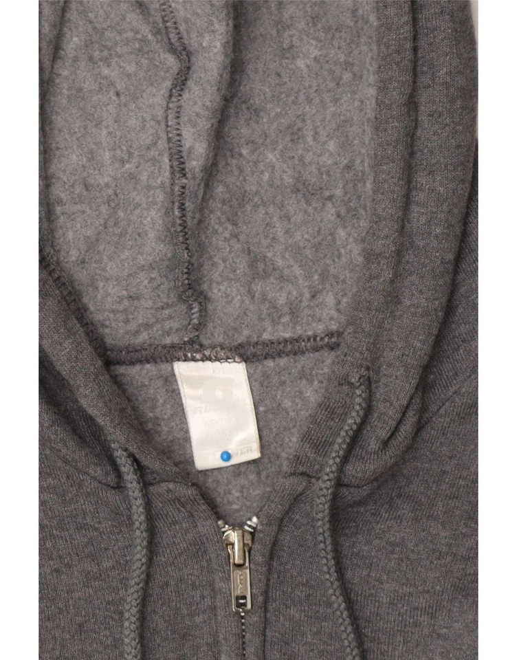 RUSSELL Athletic женщин молнии толстовка с капюшоном свитер Великобритании 18 XL серый хлопок UK04 - Изображение 3 из 3