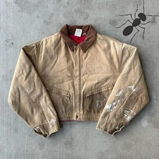 Vintage Y2K Carhartt brown cropped Detroit style work wear jacket