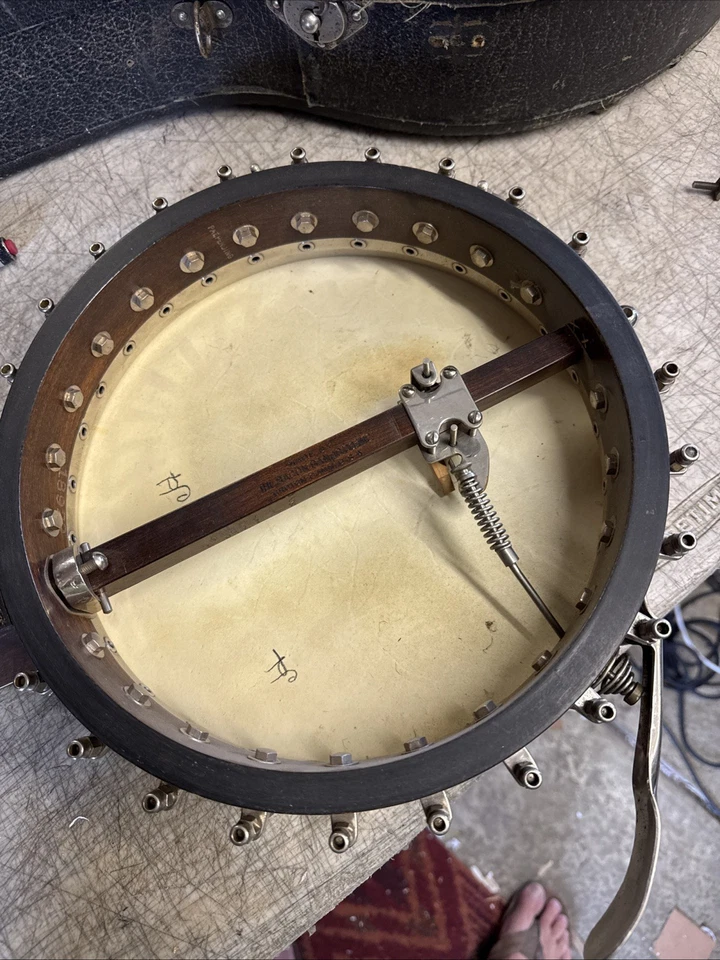 Bacon & Day Silver Bell Tenor Banjo w/ Case No-1 serial # 18929 Pat Pend - Image 2 of 4