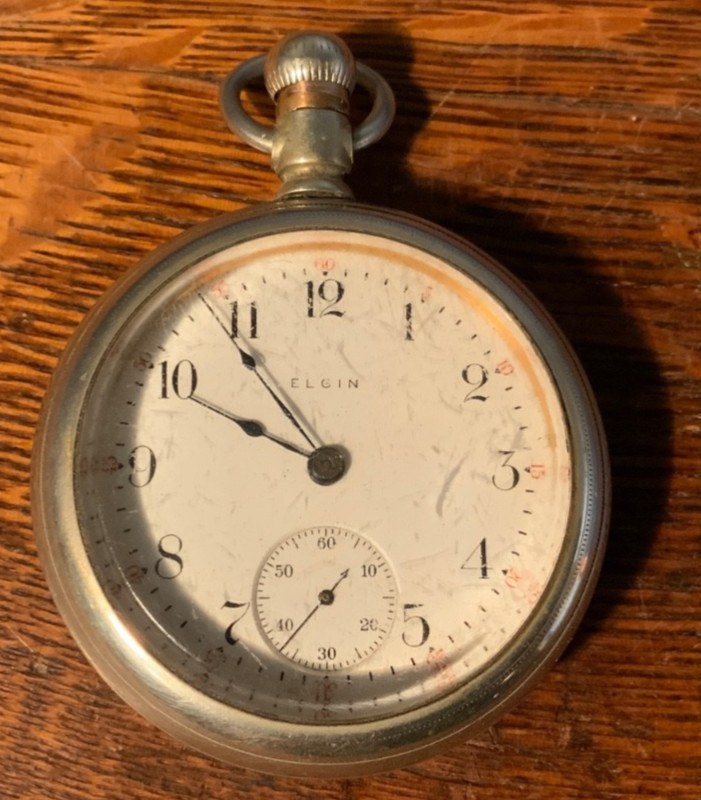 Antique 1900 Elgin 15 Jewel Pocket Watch Illinois for Parts Repair