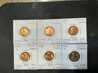 United States 1954-1958 Lincoln Cents Red UNC 6 Coin Lot 11422