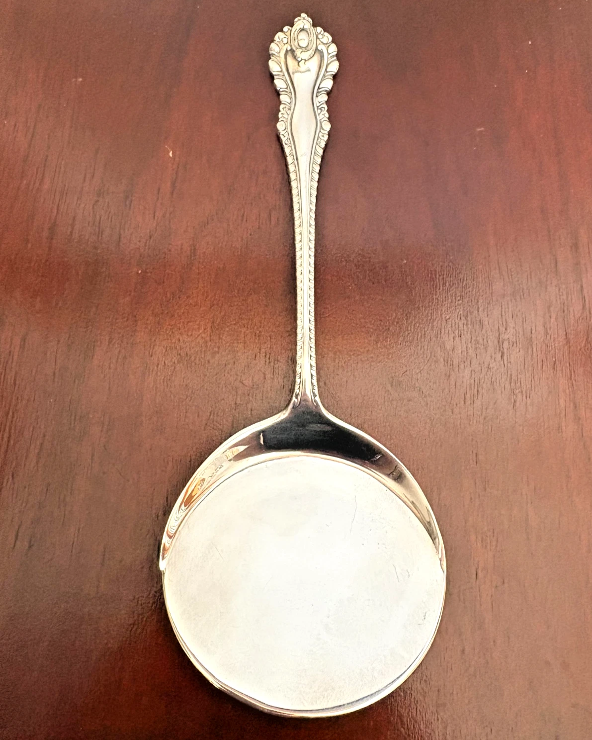 Silver Plated Sauce Ladle Ornate Scroll Handle Hallmarked Vintage Tableware
Opens in a new window or