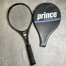 Vintage Prince Power Pro 110 Tennis Racquet 4 3/8 Grip w/ Case 1979 Black