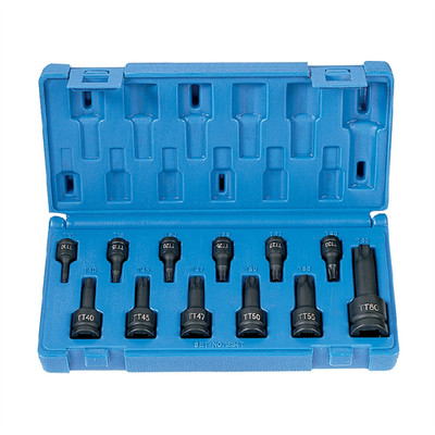 Grey Pneumatic 12 Piece 1/4''-3/8''-1/2'' Tamper-Proof Star Driver Set