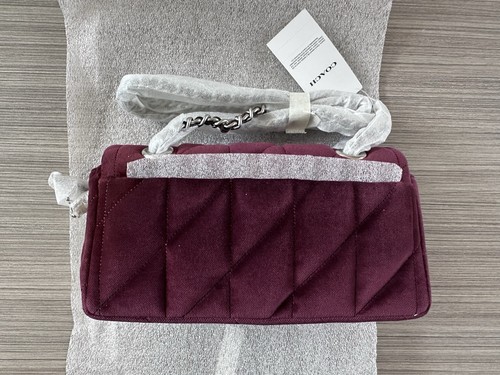 Bolso de Hombro Coach Tabby 20 Acolchado Terciopelo Nuevo con Etiquetas con Acolchado Plateado/Merlot CW608 - Imagen 7 de 17