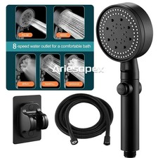 High Pressure Shower 8 mode Handheld Shower Head with 5 Ft Stainless Steel Hose