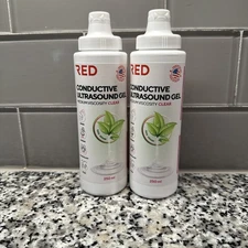 Lot Of 2 RED Conductive Ultrasonic GEL, Baby Doppler,Cavitation 2 x 250ml
