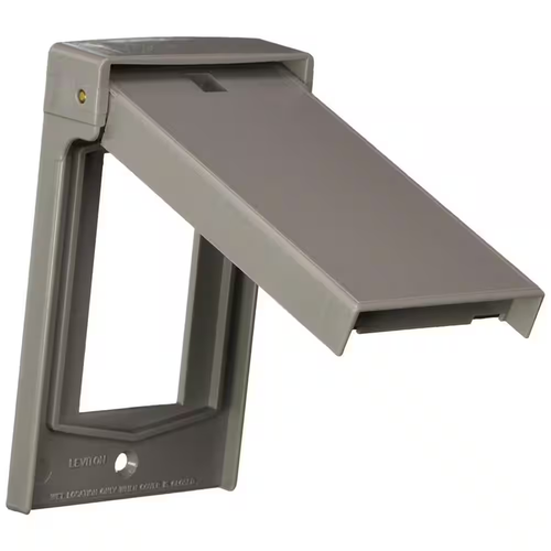 1-Gang Gray Weather Resistant Decora/Rocker Nylon Standard Vertical Outdoor Cove - Picture 6 of 12