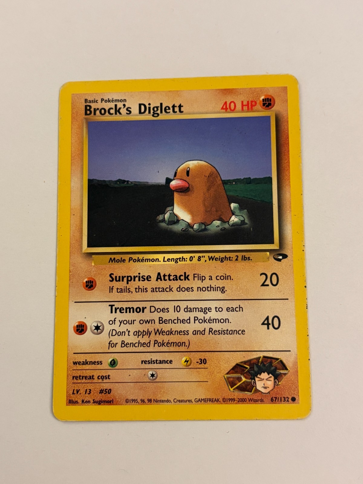 Brock's Diglett 67/132 Gym Challenge Regular Pokemon Card