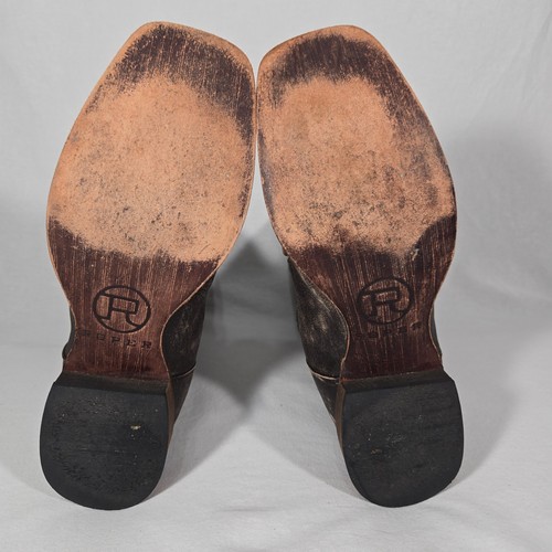 ROPER Distressed BROWN Leather Metallic Underlay Cowboy Boots Women's Size 9. - Picture 21 of 21