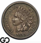 1859 Indian Head Cent Penny, Choice AU, Better Date