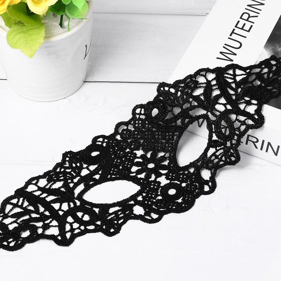 Women Halloween Lace Cut-Out Half-Face Mask for Masquerade Parties Role-Playing - Image 3 of 4