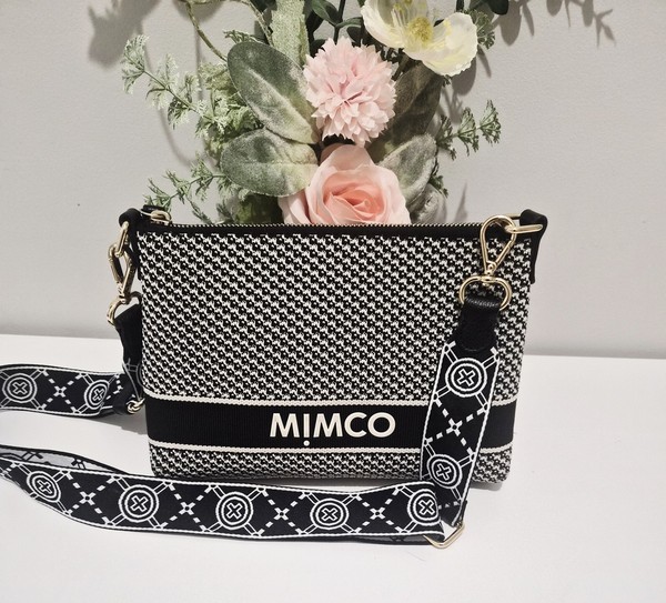 Mimco Blondie Black & white  Cross Body Bag With Webbing  Strap ☆GUC🩷