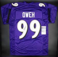 Odafe Jayson Oweh Signed Auto Baltimore Ravens Purple Football Jersey JSA COA