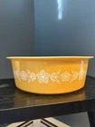 VINTAGE PYREX 664 4QT BUTTERFLY GOLD CASSEROLE "BIG BERTHA" MADE IN USA