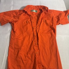 Red Kap Orange Short Sleeve Button Down Uniform Work Shirt Size Medium New