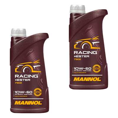 2x1 Liter MANNOL Racing+Ester 10W-60 Motoröl API SN/CH-4 ACEA A3/B4