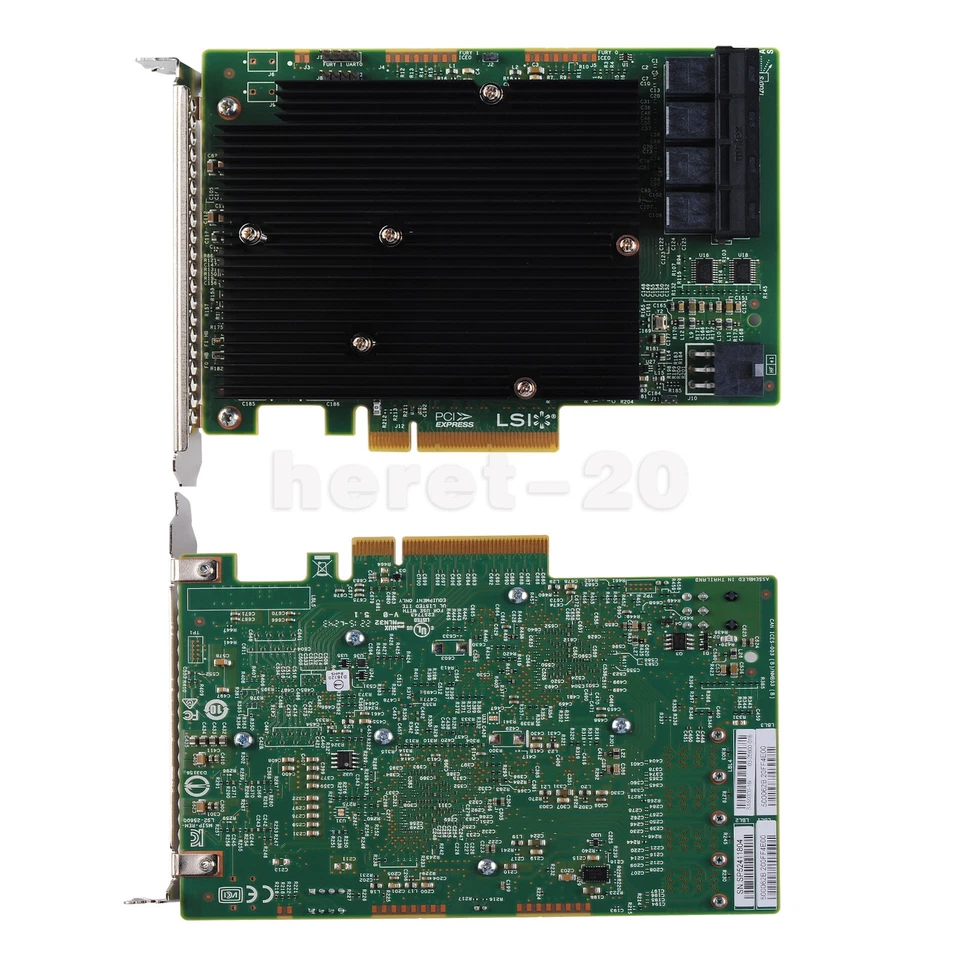 LSI IT Mode 9300-16i 16-port SAS9300-16I 12GB/s Host Bus Adapter W 4 CABLES - Image 2 of 4