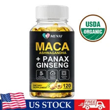 Organic Maca Root Capsules | 120 Pills | Peruvian Maca Extract for Men & Women