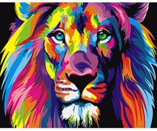 Paint By Numbers Adults Modern Colorful Lion DIY Painting Kit 40x50CM Canvas