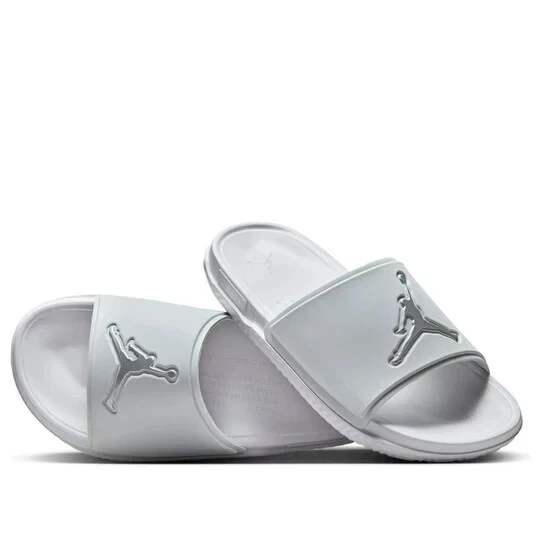 Nike Jordan Jumpman Slide grigio argento metallizzato taglia 9 sandalo uomo FQ1598 002 NUOVO