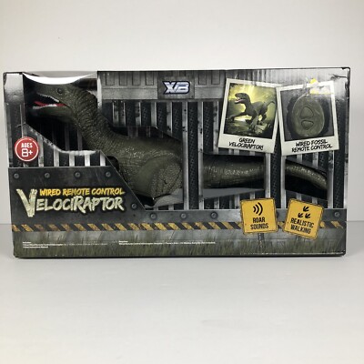 XVB Velociraptor Wired Remote Control Roaring Sounds Realistic Walking NIB