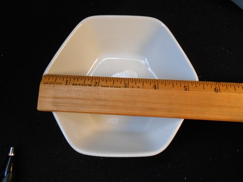 Crate & Barrel All White 5.5" Hexgon (six-sided) Soup / Cereal Bowl ~Set Of 2 - Picture 2 of 4