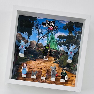 Display Rahmen für LEGO  Zauberer von Oz Lego Movie 2 Minifiguren 27cm Koffer