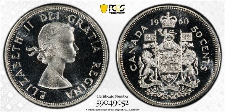 1960 Canada  Gem PL   Fifty Cents Half Dollar  PCGS PL 66