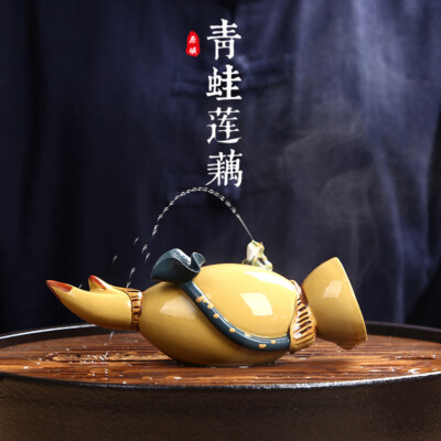 Collect Purple Sand Spray Frog Lotus Root Purple Sand Tea Pet Ornaments