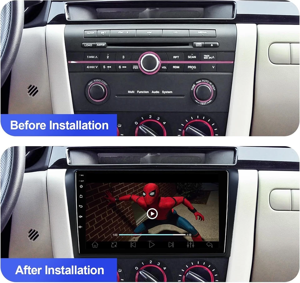 For Mazda 3 2004-2009 Android 12 Car Radio Stereo Player GPS Navi CarPlay 2+32GB Foto 3 de 4