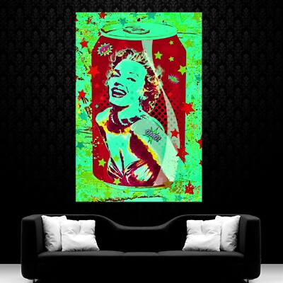 LEINWAND BILD ER XXL POP ART GRAFFITI DOSE COLA MODERNE KUNST BUNT ABSTRAKT