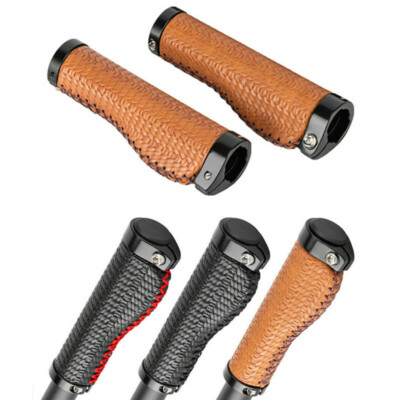 Promend Brown Black Vintage PU Leather MTB Bike Grips Bicycle Handlebar  Grips