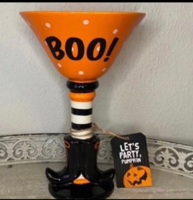 Let's Party Ceramic BOO! Witches Feet Candy Dish | eBay