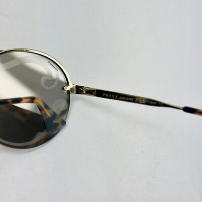 PRADA 65T CINEMA Rimless Sunglasses Gold Swirl Mirror PR65TS Snoop