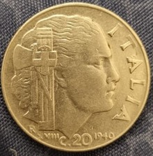 Moneta da 20 centesimi di lire anno 1940, rarità ITALIA