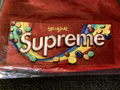Supreme Skittles NEW ERA Beanie - RED - OS - RARE/SOLD OUT - BRAND