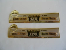 TWO VINTAGE 1973 JIM BEAM HATFIELD, McCoy, OHIO STATE FAIR DECANTER LABELS