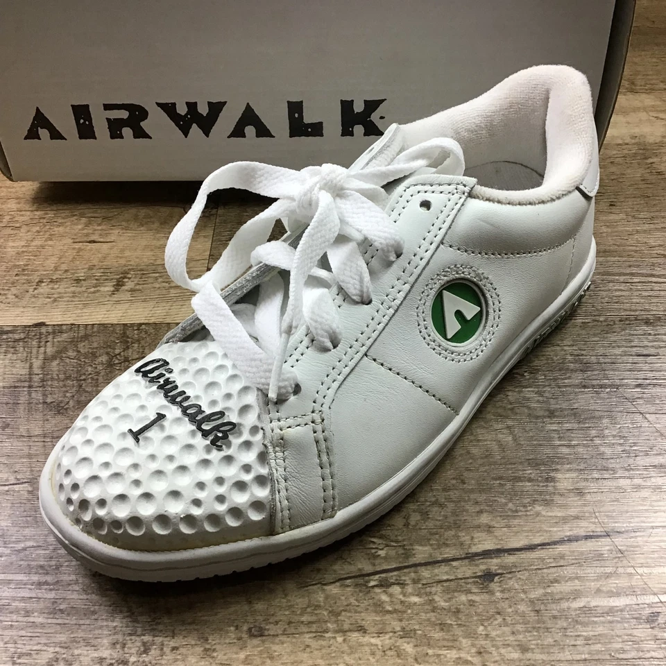 Zapatos de skate de cuero blancos talla 5 Airwalk Jim Golf Airwalk Stock muertos años 90 raros Foto 4 de 4